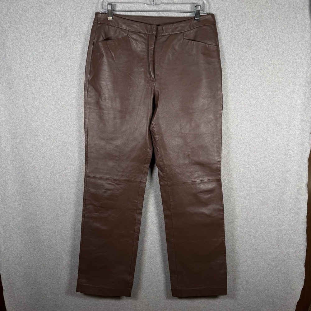 Chadwick's Leather Pants Womens 8 Brown Vintage 90s Lined